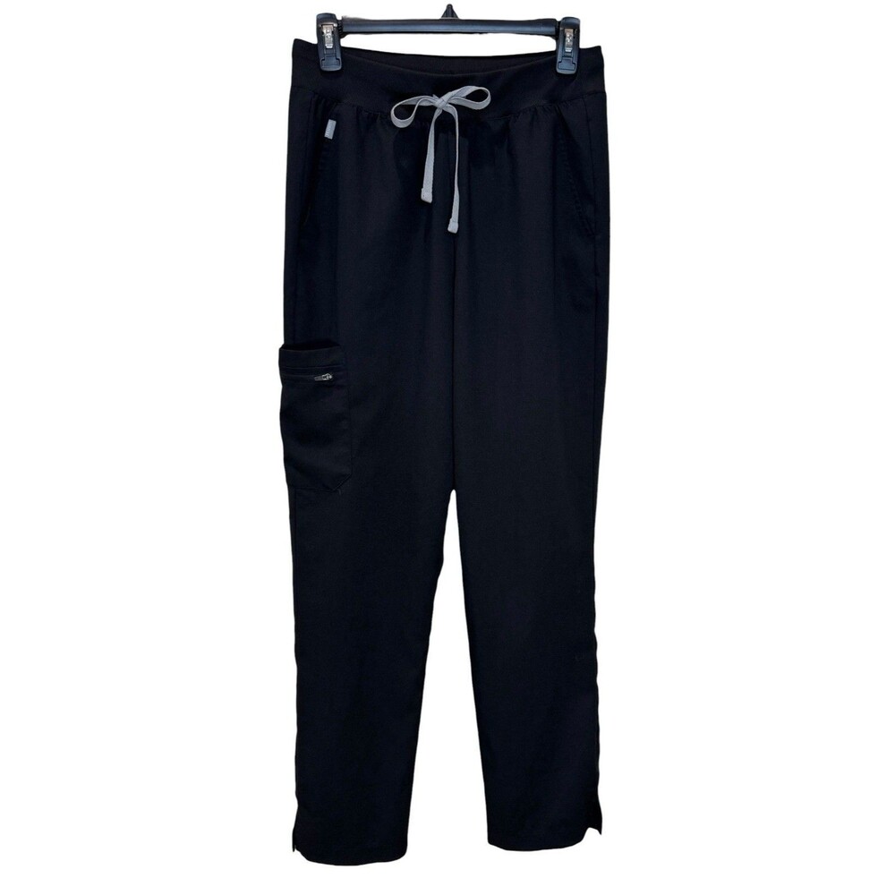 Hanes Comfort Fit Black Scrub Pants Womens Small S Elastic Waist Pockets